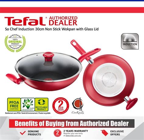 Tefal So Chef Induction Cm Non Stick Wok With Glass Lid