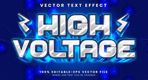 Premium Vector High Voltage 3D Editable Text Effect Template With