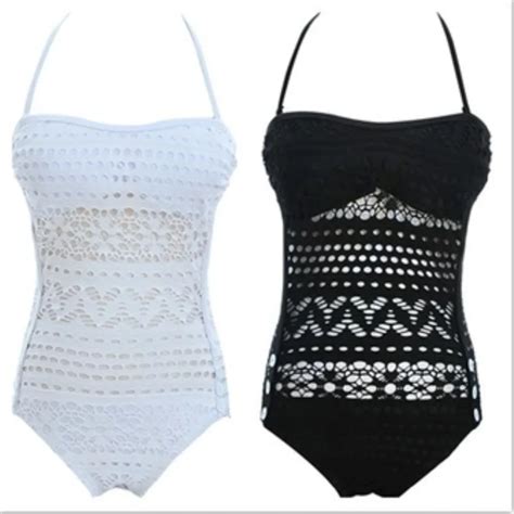 2016 One Piece Swimwear Sexy Crochet Swimwear One Piece Swimsuit Cut Out Monokini Swimsuit Women