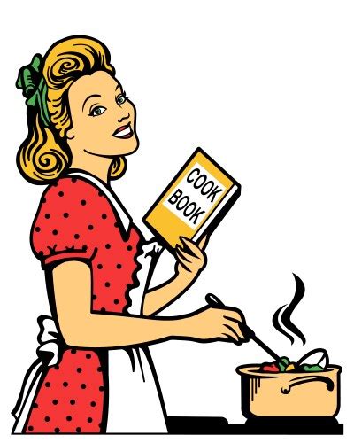 Retro Cartoon Housewife Royalty Free Vector Image