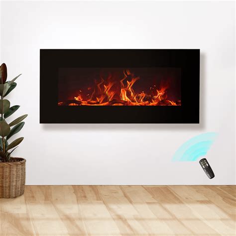 FLAME SHADE Wall Mounted Electric Fireplace 34 Inch Wide Flat Screen