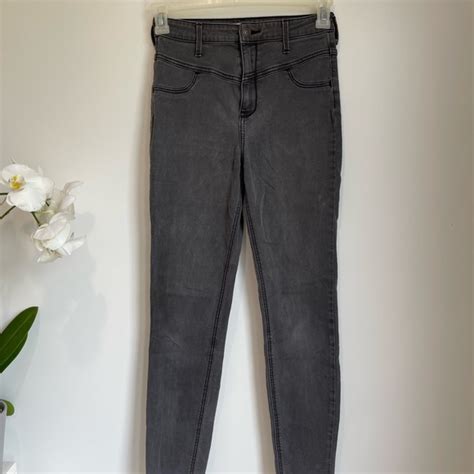 Hollister Jeans Hollister Skinny Jeans Grey Black Size 5r Juniors