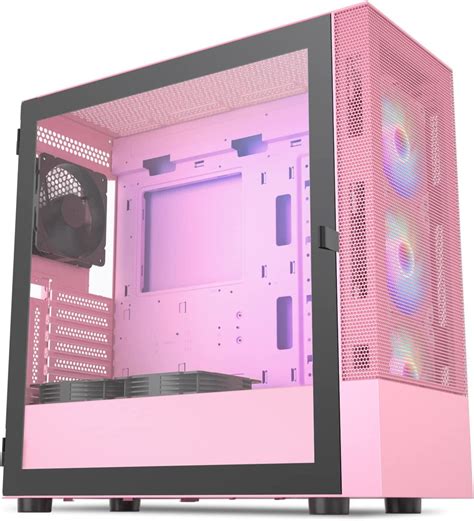 Buy Vetroo A Pink Mid Tower Atx Gaming Pc Case Pre Installed Pcs | Hot ...