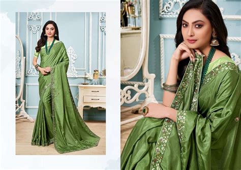 VICHITRA SILK SAREE WITH EMBROIDERY HOT LATEST COLLECTION OF SAREES AT