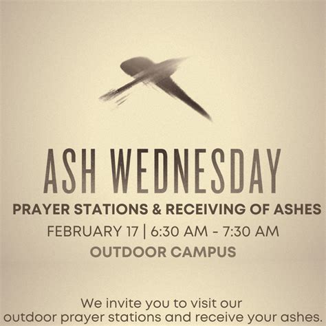 Ash Wednesday Morning Prayer Stations And Receiving Of Ashes Kennesaw