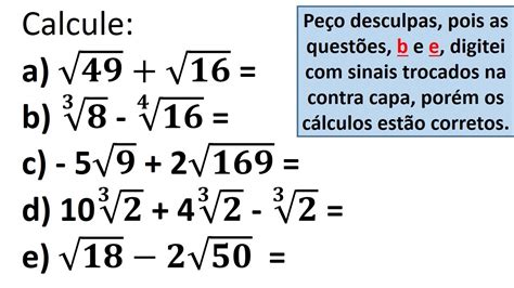 Operações Com Radicais Raiz Youtube