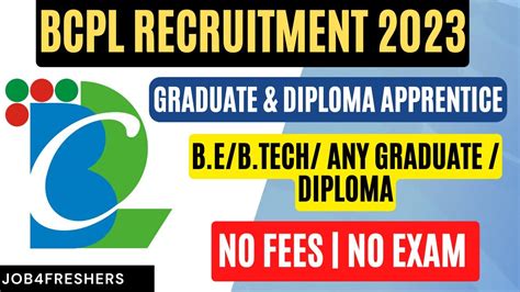 Bcpl Recruitment For Graduate Technician Apprentice Apply Now