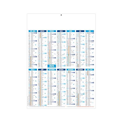 Calendrier publicitaire personnalisé 2025 midi MARIANNE BLEU