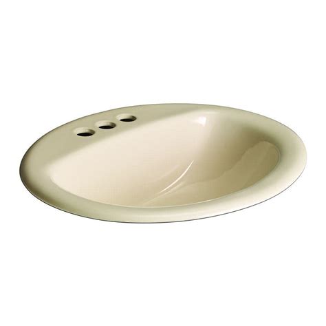 Glacier Bay Aragon Self Rimming Drop In Bathroom Sink In Bone