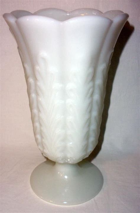 Vintage E O Brody Co Cleveland Ohio Milk Glass Pedestal Vase M