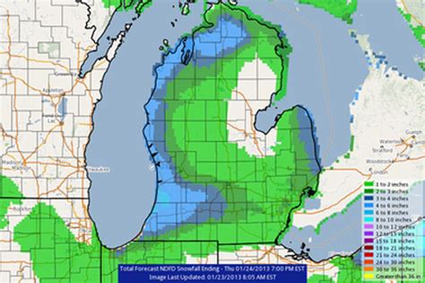 Snowed in: Map shows predicted lake-effect totals for West Michigan ...