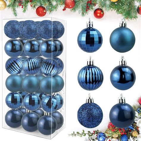 Amazon De Wenrero St Ck Weihnachtsbaumkugeln Blaue Christbaumkugeln