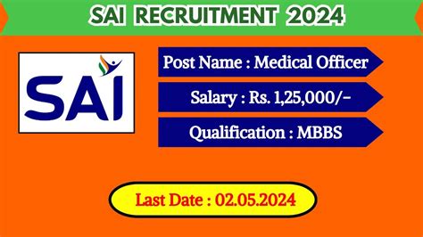 SAI Recruitment 2024 Monthly Salary Up To 1 25 000 Check Posts