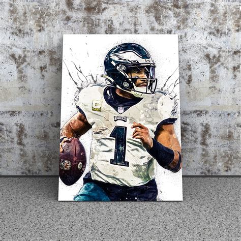 Jalen Hurts Poster Philadelphia Eagles Canvas Wrap Game Room Man