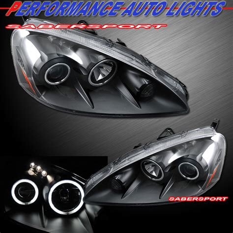 Acura Rsx Dual Ccfl Type Halo Rims Projector Headlights Black