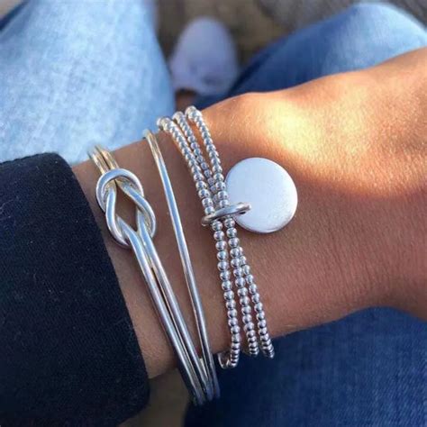 4 unids set geométrico Boho borla pulsera de cadena para las mujeres