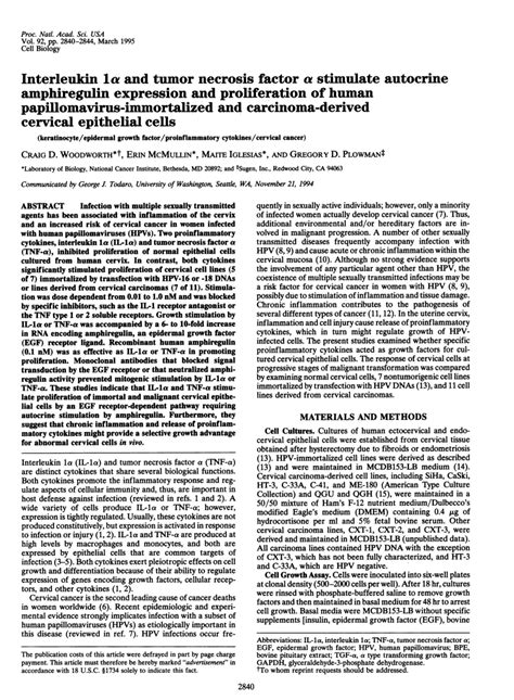 Pdf Interleukin 1 And Tumor Necrosis Factor Stimulate Autocrine