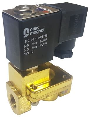 N Closed Brass Solenoid Valve Bar Pu X