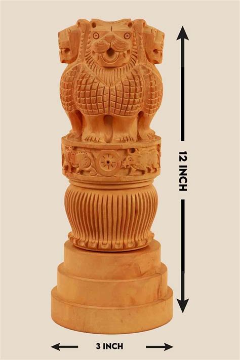 Bihar Khadi Hand Carved Wooden Ashok Stambh