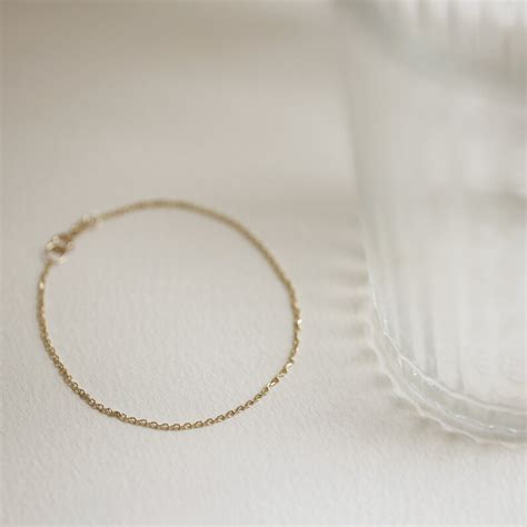 Rolo Chain Anklet Gold Chain Anklet 14K Solid Gold Anklet - Etsy