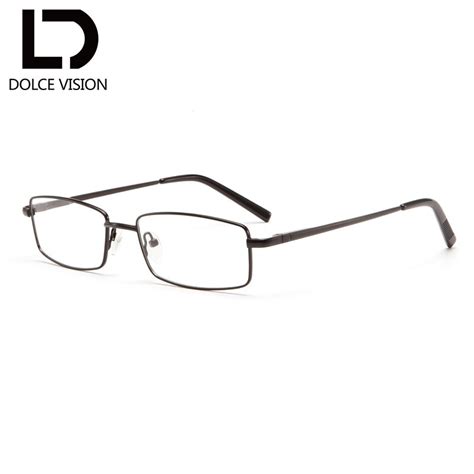 Dolce Vision Rectangle Metal Myopia Glasses Men Astigmatism Anti Blue Ray Glasses Prescription