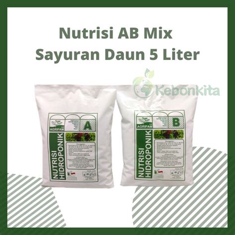 Jual Nutrisi Hidroponik AB Mix Sayuran Daun Pekatan 5 Liter Shopee