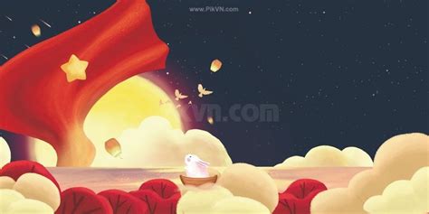 Thiết kế phông nền Trung Thu siêu đẹp rực rỡ. File PSD #099 - Vector6.com