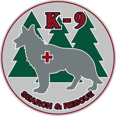 K 9 Search And Rescue Grey And Red Vinyl Sticker At Sticker Shoppe