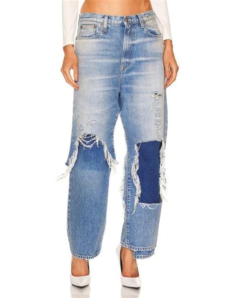 R13 Cotton Double Layered Jean In Blue Lyst