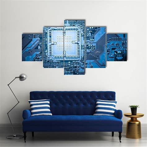 Computer Circuit Board Canvas Wall Art - Tiaracle