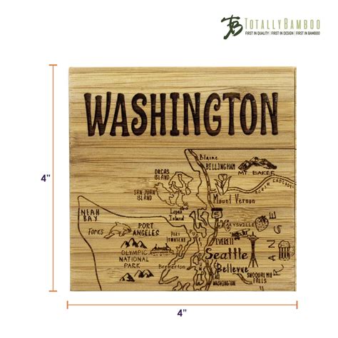 Washington State Puzzle 4-Pc. Coaster Set with Case – Totally Bamboo