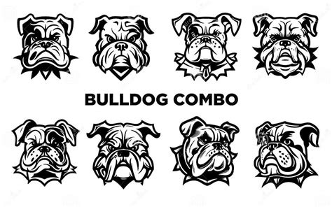 White and Black Bulldog Dog Logo Pack Stock Vector - Illustration of ...