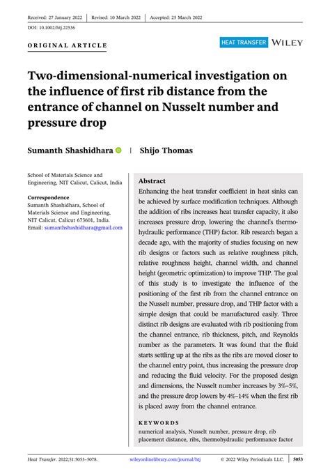 Twodimensionalnumerical Investigation On The Influence Of First Rib