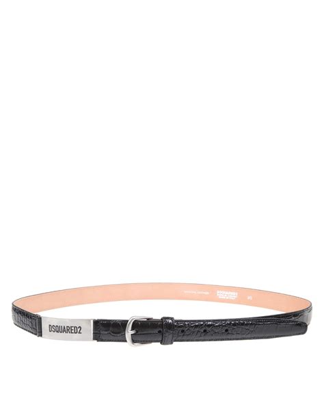 DSQUARED2 BLACK LEATHER BELT