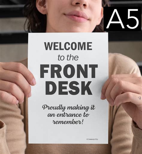 Front Desk Welcome Sign Print Hotel Reception Wall Poster Funny Witty