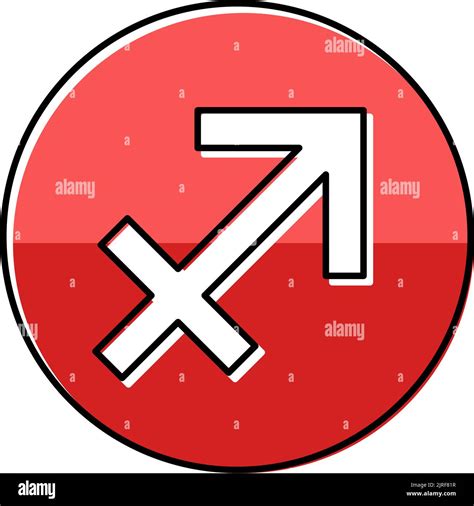 Sagittarius Zodiac Color Icon Vector Illustration Stock Vector Image