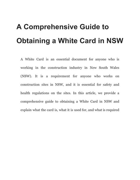 PPT A Comprehensive Guide To Obtaining A White Card In NSW 2