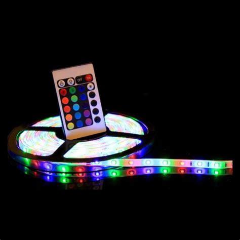 Banda Led 2835 Multicolora 5 Metri 12v Rgb Cu Telecomanda Emag Ro