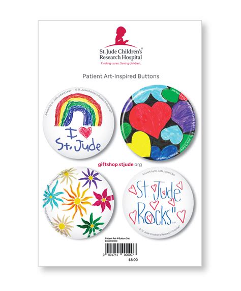 St Jude Patient Art Buttons Set Of 4 St Jude T Shop