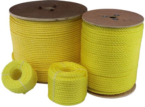 ATERET 1 4 Inch By 100 Feet Twisted 3 Strand Yellow Polypropylene Rope