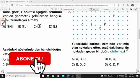 5 Sınıf Temel Geometrik Kavramlar Test Çözümü 1 YouTube