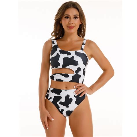 Cow Swimsuit Cow Print Bikini Sexy Cow Lingerie Etsy