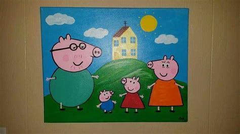 Freehand Peppa Pig canvas painting | Peppa pig painting, Canvas art painting, Canvas painting