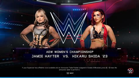 WWE 2K23 Jamie Hayter Vs Hikaru Shida For The Vacant AEW Women S