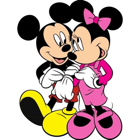 Two Mickey And Minnie Mouse Cartoon Characters One Is Touching The