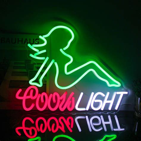 Cktbley Crs Light Neon Sign Beer Neon Signs For Man Cave Bar Decor Green Lady Led