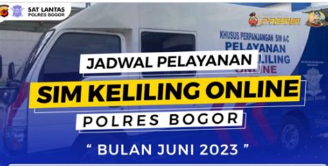 Lokasi Layanan SIM Keliling Kabupaten Bogor Kamis 22 Juni 2023