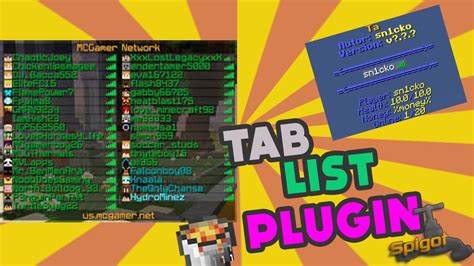 Minecraft Plugin Tutorial Tablist Youtube