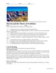 Evolution Worksheets.docx - Name Class Date Opening image copyright ...