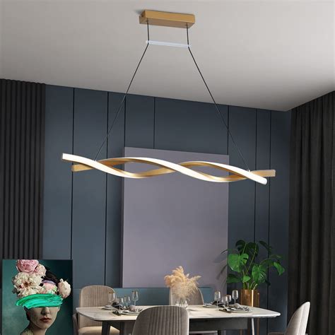 Modern LED Pendant Light Linear Chandelier Ceiling Lights With